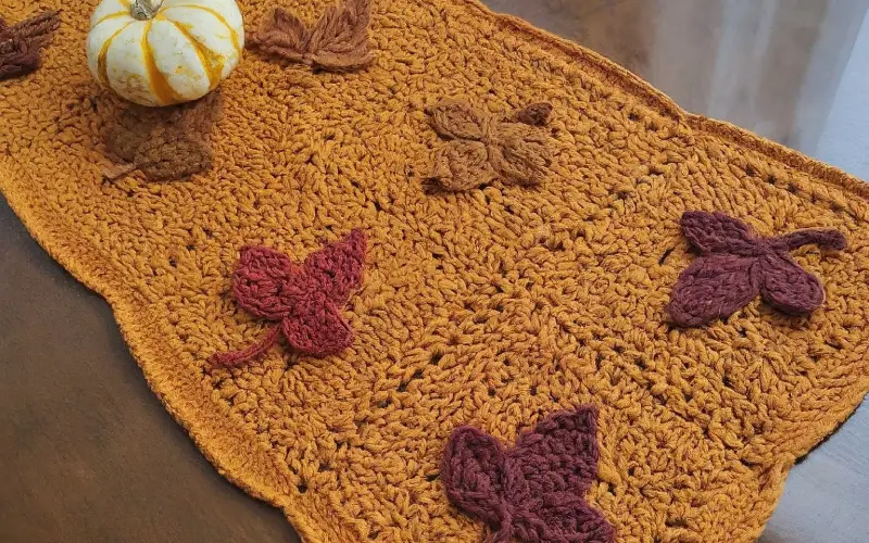 Autumn Leaves Table Runner - crochet pattern