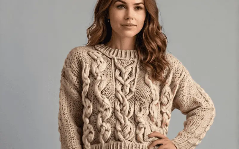 Chunky Cable Knit Sweater Crochet Pattern