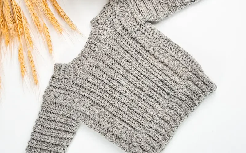 How to Crochet an Autumn Wheat Baby Sweater