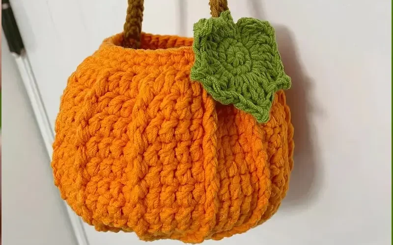 How to Crochet an Orange Autumn Pumpkin Bag for Halloween