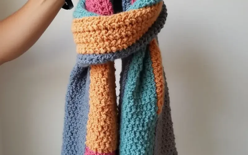 How To Crochet a Color-Block Scarf - Free Crochet Pattern