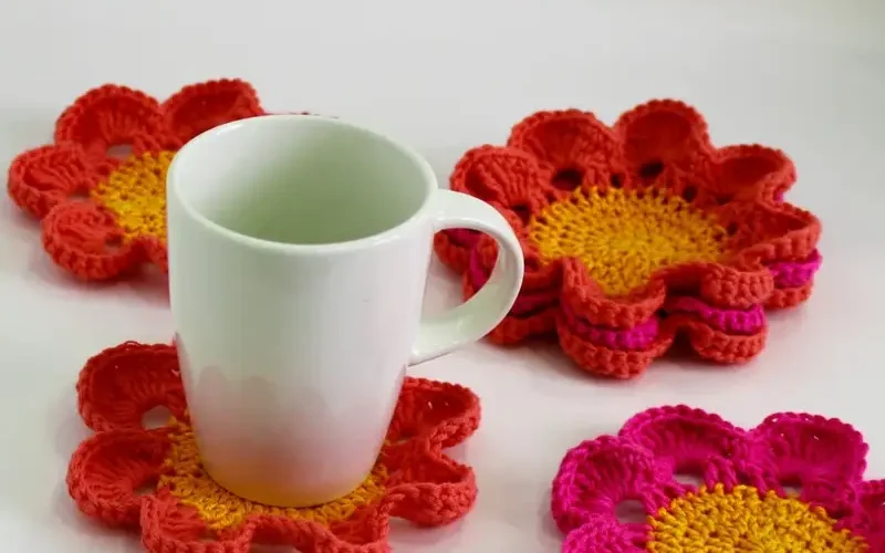 How to Crochet a Flower Coaster and Pot Set